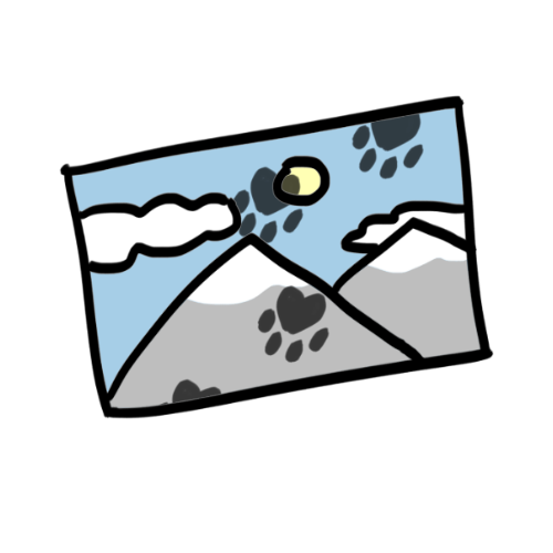 a painting with cat paw prints for the art archive section